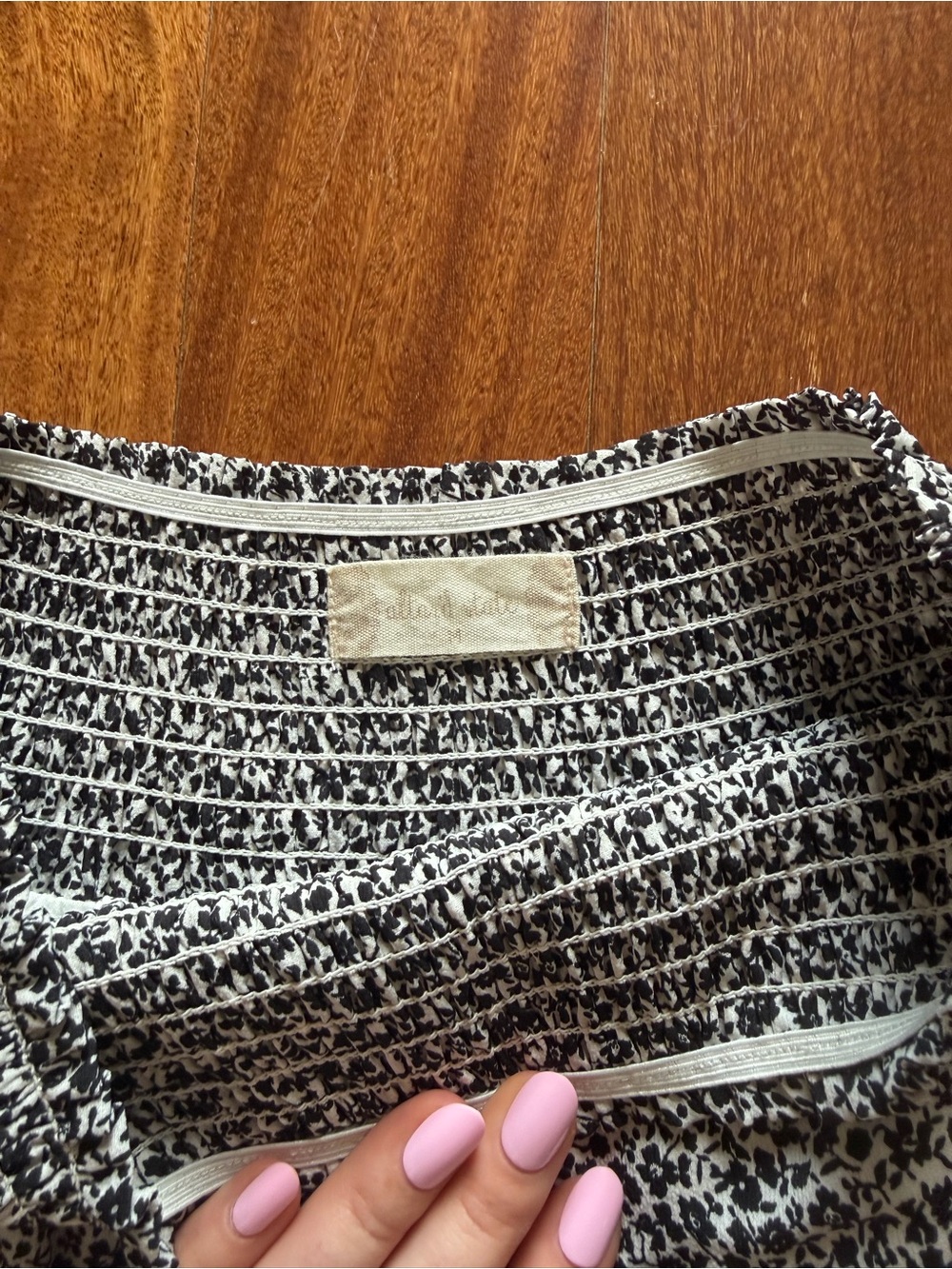 Altar’d State Tiered Ruffle Mini Skirt - Black & White - Picture 3 of 3